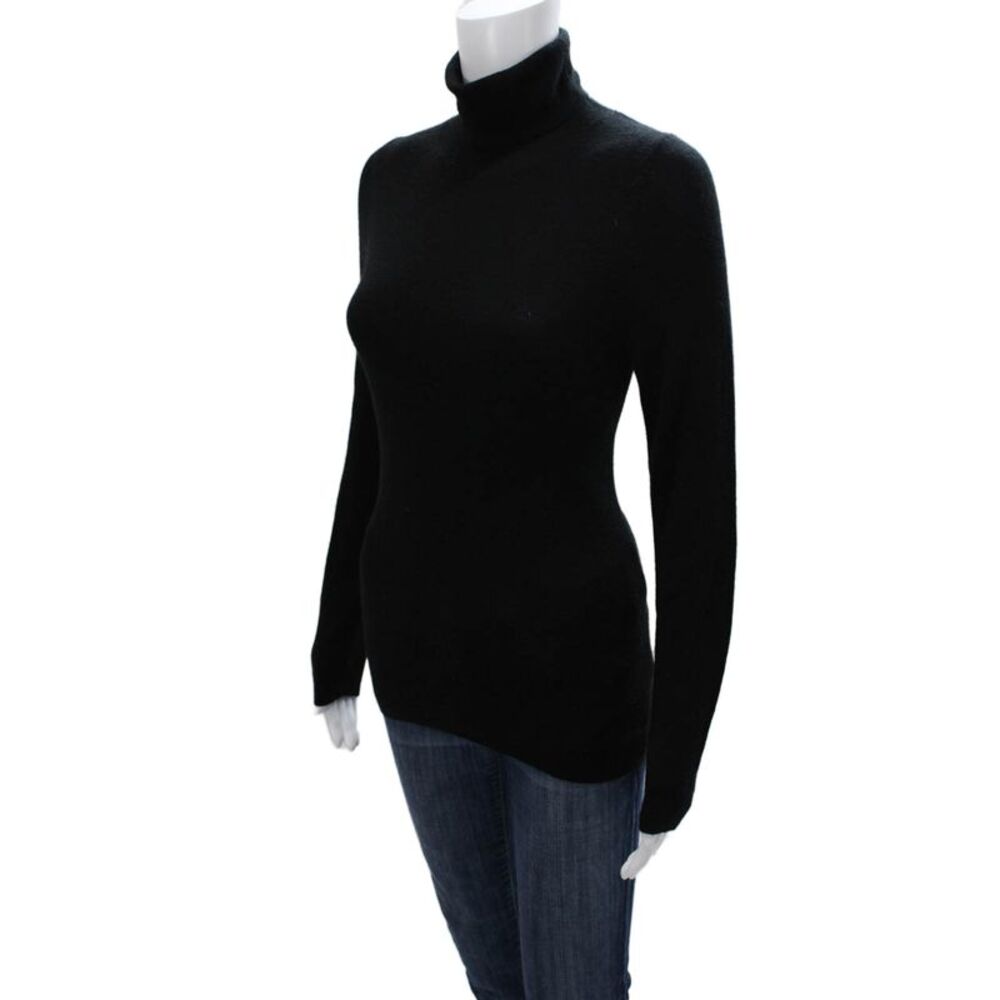 Nili Lotan Womens Turtleneck Pullover Black 70% Wool Size M - Picture 2 of 4